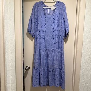 Johnny Was Eyelet Midi Dress